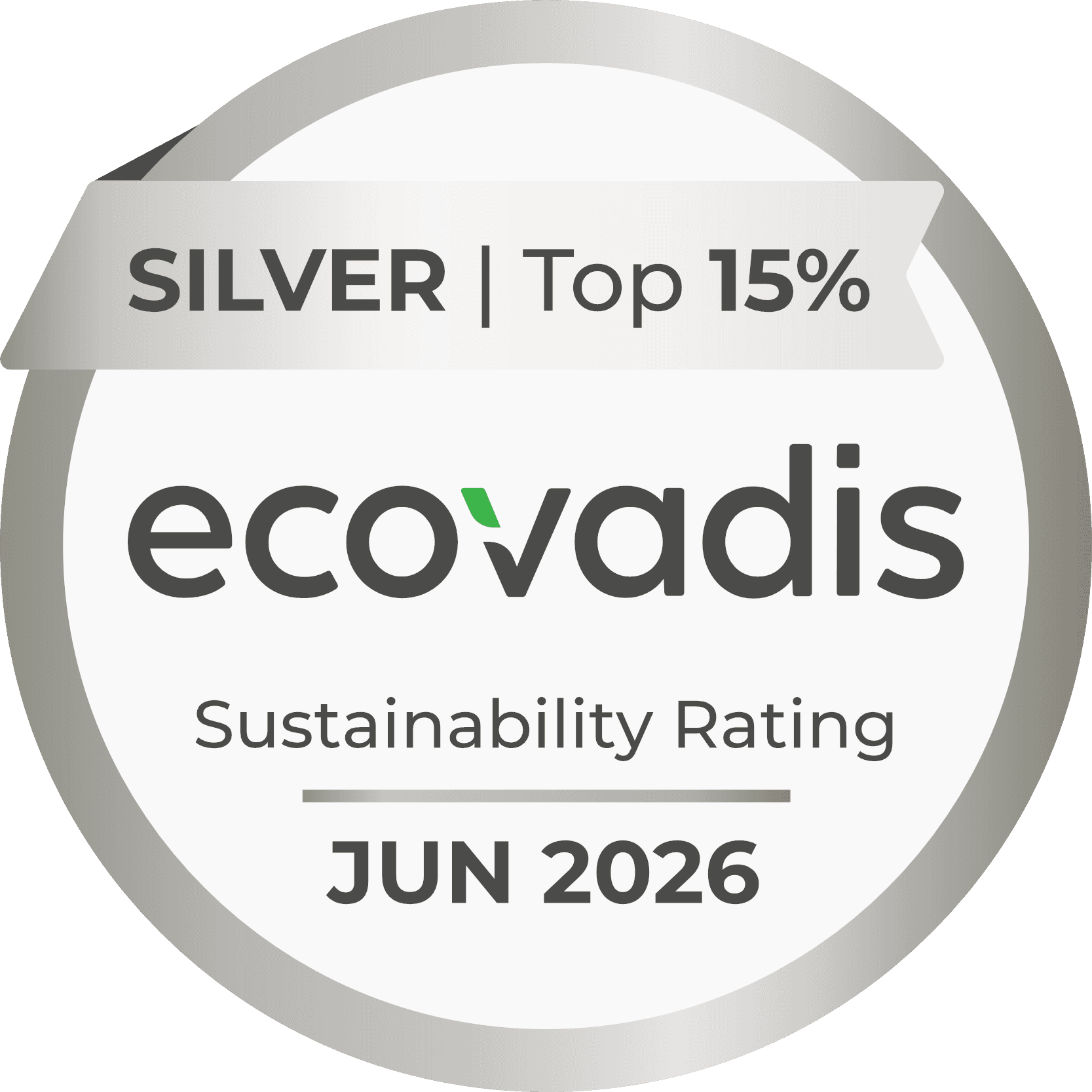 EcoVadis Silver Top 15% 2026